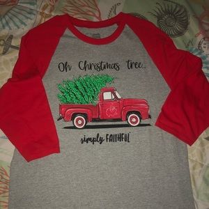 Simply Faithful baseball T style like New